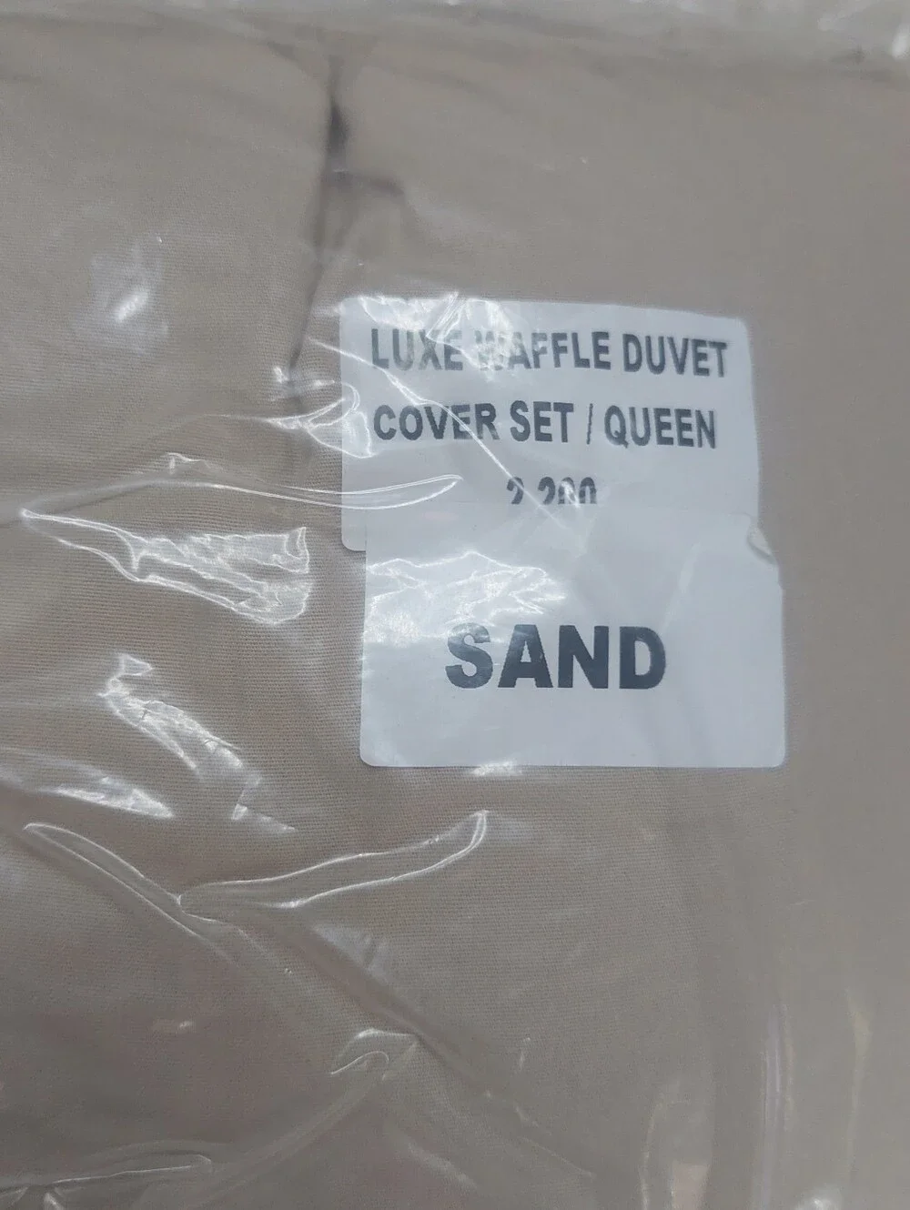 Quince 100% Organic Cotton Waffle Sand Duvet & 2 Shams! Full/ Queen (665)